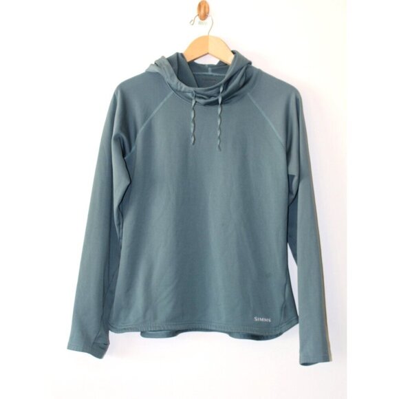 SIMMS Women's Heavyweight Baselayer Hooded Size LG Avalon Teal comfortable - Picture 7 of 11
